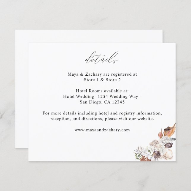 Coquillages budgétaires et détails floraux blancs (Devant / Derrière)