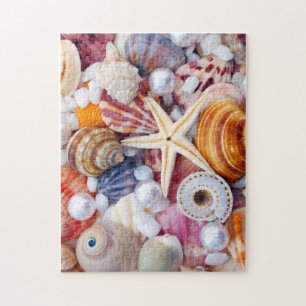 Coquillages colorés sur la plage puzzle 252 pièces