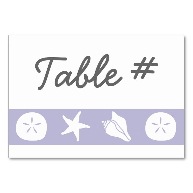 Coquillages d'été dans la carte de table Lavender (Devant)