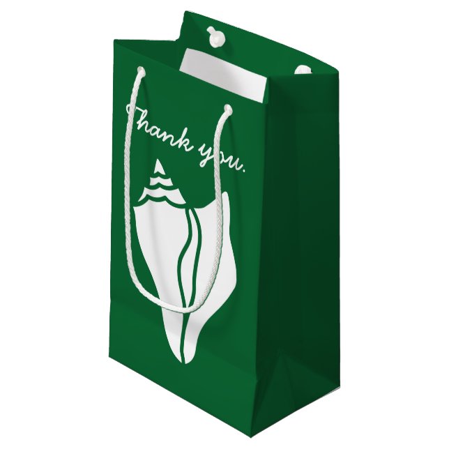 Coquillages d'été dans le sac vert de cadeau (Devant Angle)