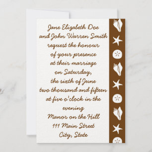 Coquillages d'été en Faire-part de mariage de choc