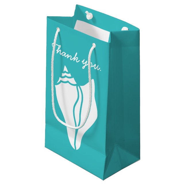 Coquillages d'été en sac cadeau Turquoise (Devant Angle)
