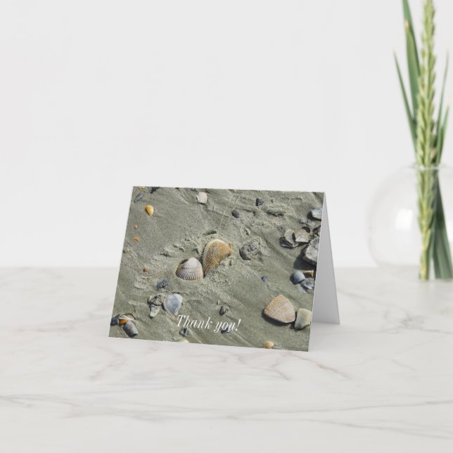 Coquillages Et Cartes de remerciements De Sable (Devant)