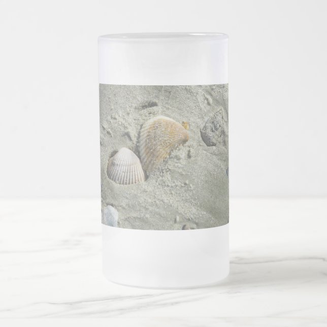 Coquillages Et Sable Verre Froissé Bière Mug (Centre)