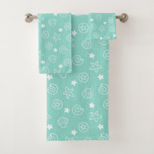 Coquillages et Starfish Motif Turquoise