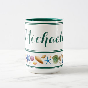 Coquillages et taches Mug à deux tons