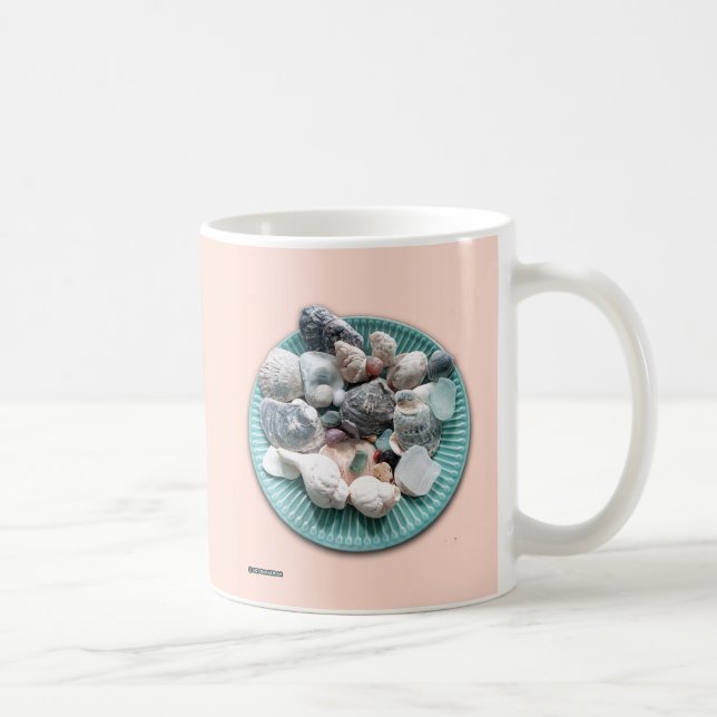 Coquillages et verre de mer Café Mug (Droite)