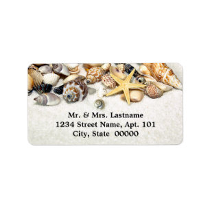Coquillages Étiquette de adresse