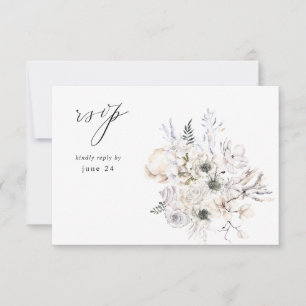 Coquillages & Floral blanc avec RSVP de repas 3