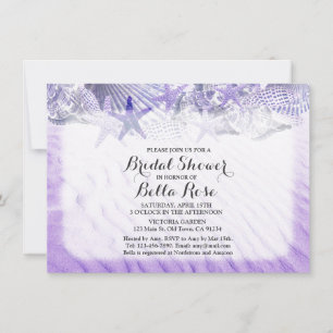 Coquillages plage nuptiale douche invitations coqu