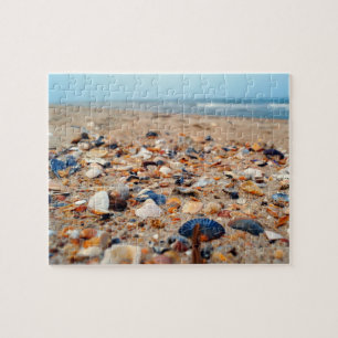 Coquillages sur le puzzle de plage
