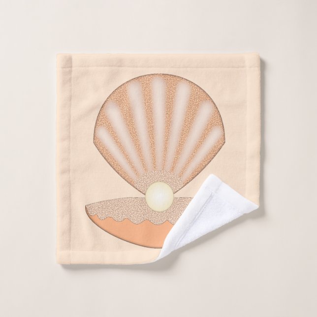 Coquille d'huître et Perle Unisexe (Gant de toilette)