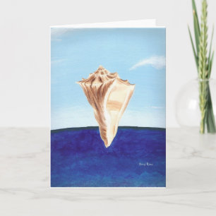 Coquille marine conch et peinture océanique, carte