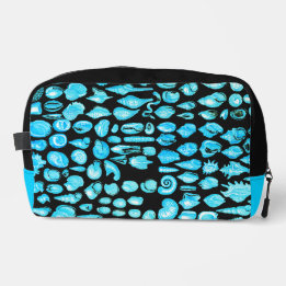Coquille - Splash noir - Sac de toilette bleu Aqua