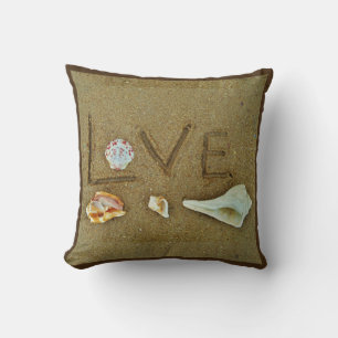 coquilles & Amour sur la plage coussin de mariage