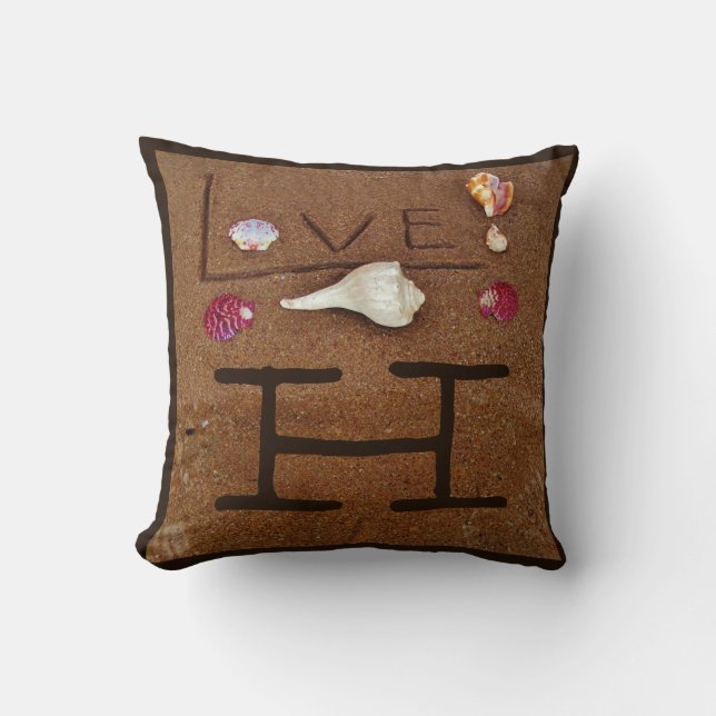 coquilles & Amour sur la plage coussin de mariage  (Recto)