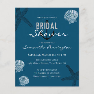 Coquilles de mer et Starfish Invitations de douche