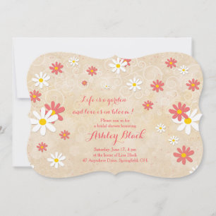 Corail Blanc Jaune Daisy Invitation de la nuptiale