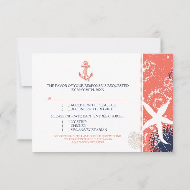 Corail Blanc Marine Réponse de Mariage Naval (Devant)