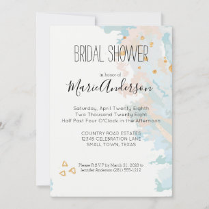 Corail bleu Invitation Abstraite