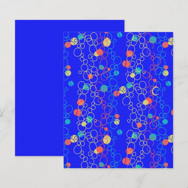 Corail bleu or Aqua Circle papier à rebut (Devant / Derrière)