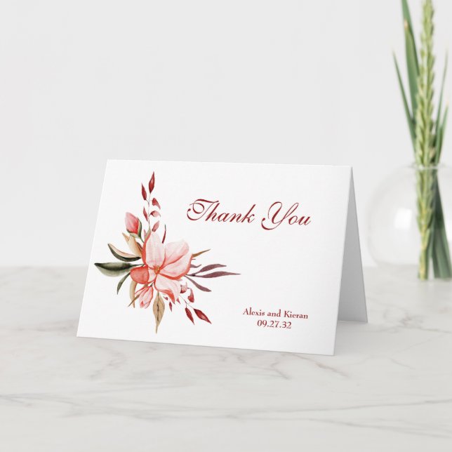 Corail & Blush Floral Merci Note (Devant)