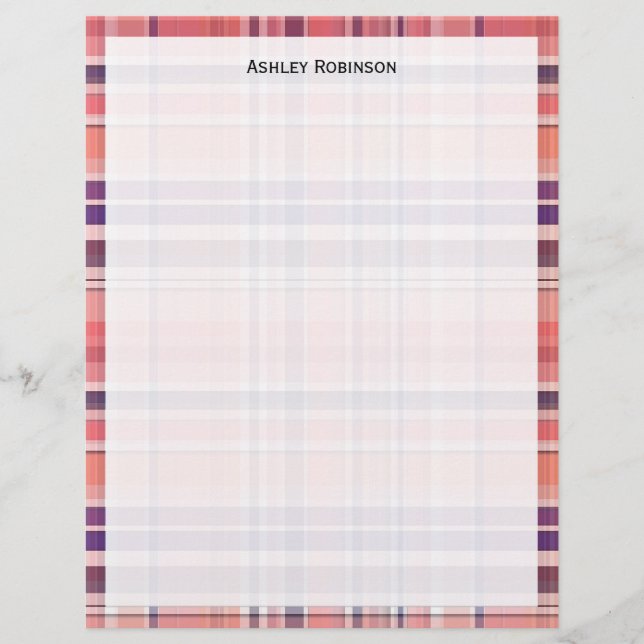 Corail clair, Bleu marine, Madras Preppy Blanc Pla (Devant)