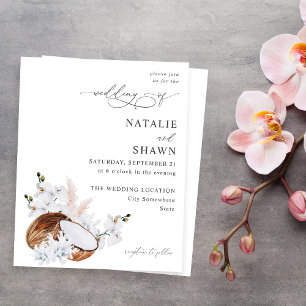 Corail de noix de coco et Mariage floral blanc