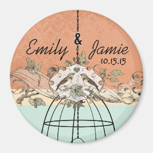 Corail et Aqua Bird Cage Magnet Mariage de défilem
