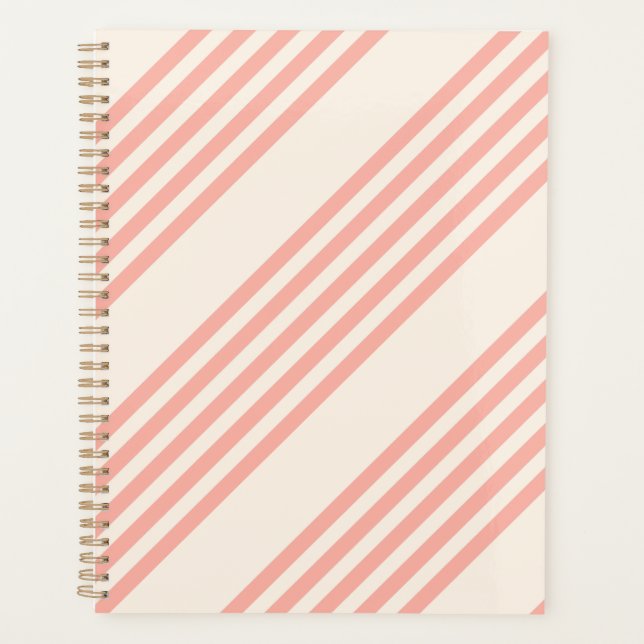 Corail et beige cinq rayures motif (Devant)