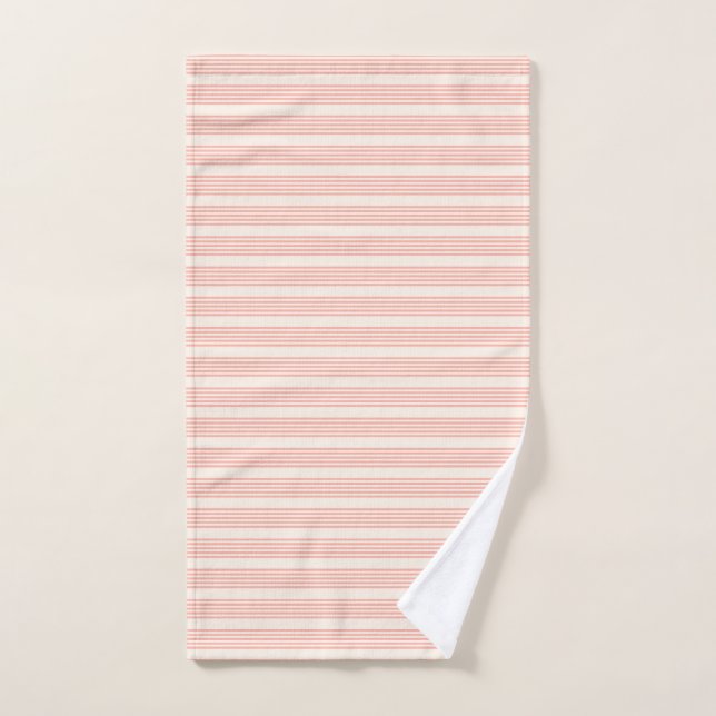 Corail et beige cinq rayures motif (Serviette à main)