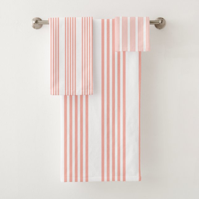 Corail et blanc cinq bandes motif (En situation)