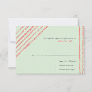 Corail et Mint Doodles amusants Mariage RSVP