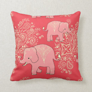 Corail et vanille doux de coussin d'éléphants
