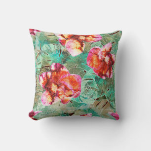 Corail Floral Turquoise - Coussin Bohème Vintage