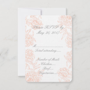 Corail Gris Mariage Floral Vintage RSVP