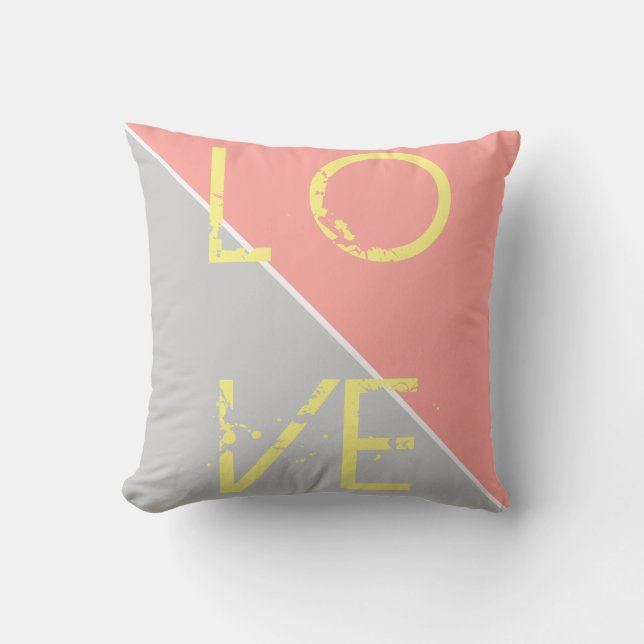 Corail gris Pêche Amour Coussin Jeu Oreiller (Recto)
