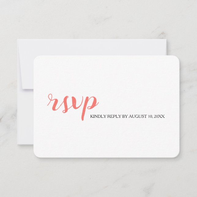 Corail Mariage moderne RSVP Options de sélection d (Devant)