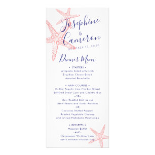 Corail Pink Starfish Menu Plage moderne