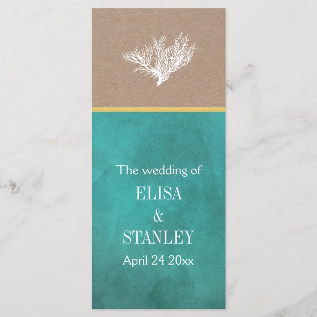 Corail récif turquoise papier de plage programme d (Devant)