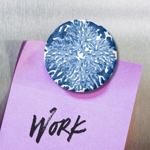 Corail Rococo en bleu indigo Option 1 Magnet