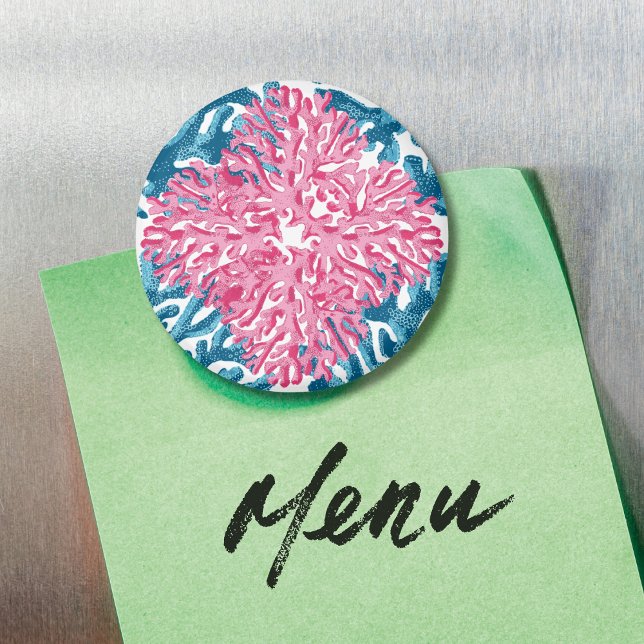 Corail Rococo rose et aqua Option 1 Magnet (Créateur téléchargé)