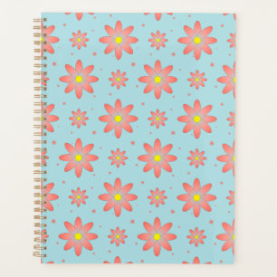 Corail rose et poudres bleu délicat marguerite fle