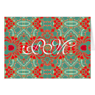 Corail sophistiqué de Bohème de turquoise floral