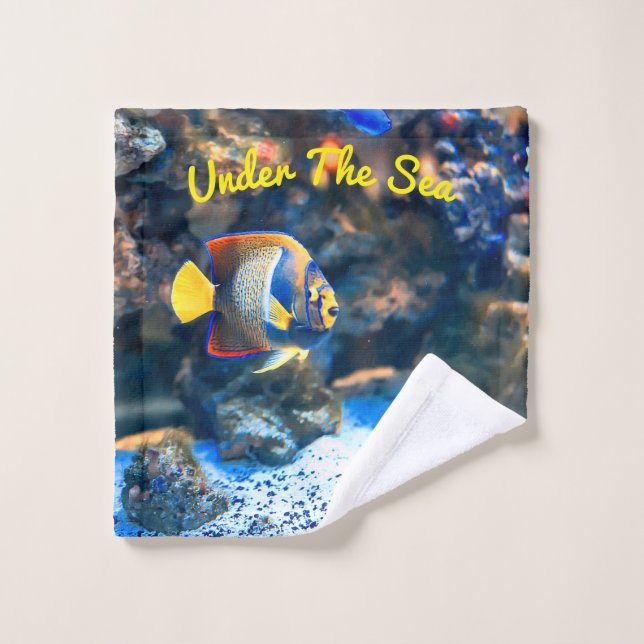 Corail tropical vibrant sous-marin de poissons (Gant de toilette)