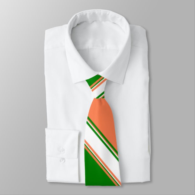 Corail vert et ivoire Alternatif Cravate rayée (Attaché)