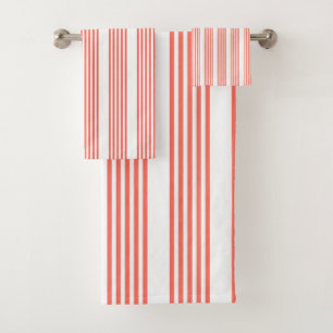 Corail vivant et blanc cinq bandes motif