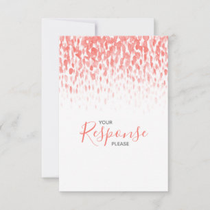 Coral abstrait art moderne mariage réponse RSVP