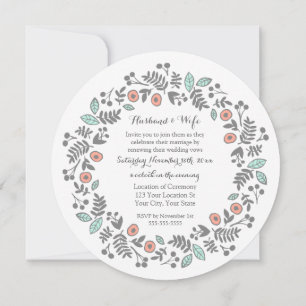 Coral Aqua Grey Invitation au renouvellement de la