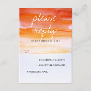 Coral Aquarelle Romantique Mariage Répondre Cartes